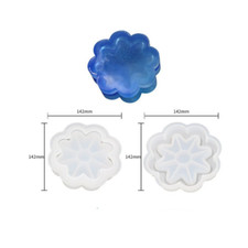 2-Part Shiny Large Flower Trinket Box Jewelry Storage Box Silicone Resin mold