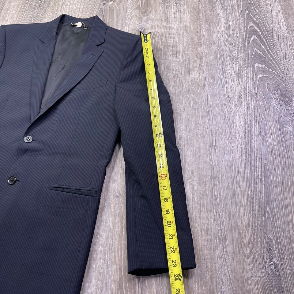 Burberry London Milbury Men’s Suit Blue Stripe Wool 2piece Size 50s Waist 34 - Image 4 of 4