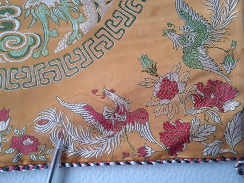Lot of 2 Pillow Covers Chinese Dragon - Silk Tapestry, Phoenix - Silk Embroidery - Picture 13 of 17