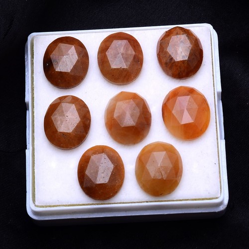 8 Stck. Natürlicher Saphir 12 mm x 10 mm Oval Karoschliff Unbehandelt Riesig Lose Edelsteine