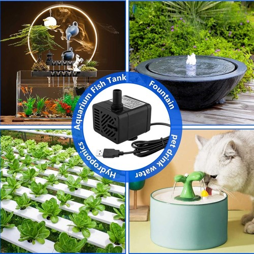 Submersible Water Pump USB Small Water Pump DC 5V Fish Tank Fountain Pond Home - Picture 16 of 17