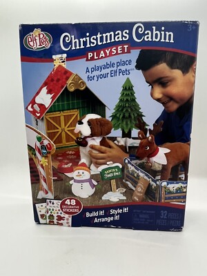 The Elf On The Shelf - Elf Pets Christmas Cabin Playset w/ Accessories +Stickers