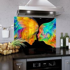 Glass Splashback Kitchen Tile Cooker Panel ANY SIZE Colours Abstract Love 0362