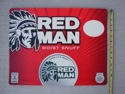 Red Man Moist Snuff Chewing Tobacco 2008 Pinkerton Counter Mat & POS  Display
