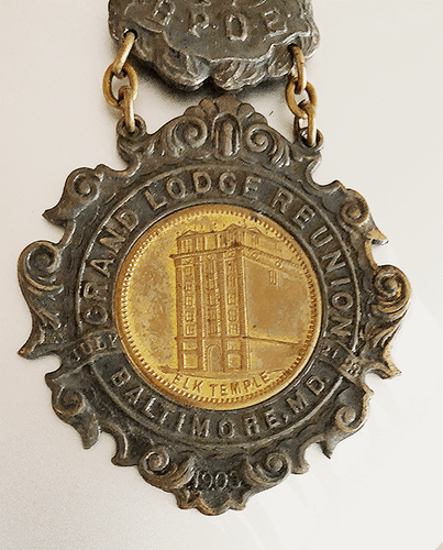 1903 BPOE Elks Detroit Michigan No 34 Badge Medal Fob Grande Lodge Baltimore - Picture 2 of 4