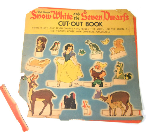 Walt Disney 1938 Snow White & The Seven Dwarfs Cut Out Book Rare Damaged
