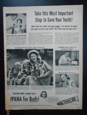 1949 Ipana tooth paste Dentist Vintage Collie Dog print AD McKesson's Dr West