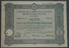 Chemische Fabrik von Heyden Aktiengesellschaft 1942 1000 RM