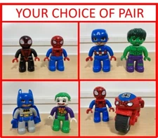 LEGO Duplo Marvel DC figures - Spider-Man Miles, Batman Joker, Hulk Capt America