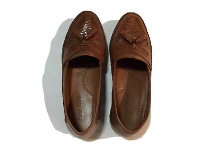 Mens Forte Moda Leather Sz. 9.5 D Tassle Basket Weave  display picture 1