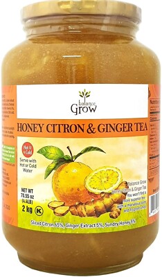2 Balance Grow Honey Citron and Ginger Tea 70.55oz (4.4 lbs/2KG) Pack Of 2