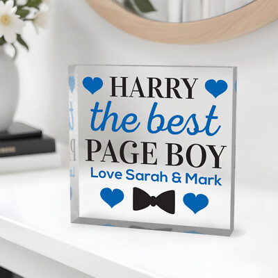 PERSONALISED Page Boy Usher Ring Bearer Bow Tie Thank You