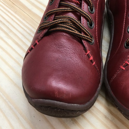 Born Shoes Womens 6 M Althea Casual Sneakers Burgundy Leather Lace Up Low Top - Picture 7 of 18