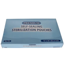 House Brand Dentistry 100532 Sterilization Pouches Paper/Blue Film 12"x18" 200Bx
