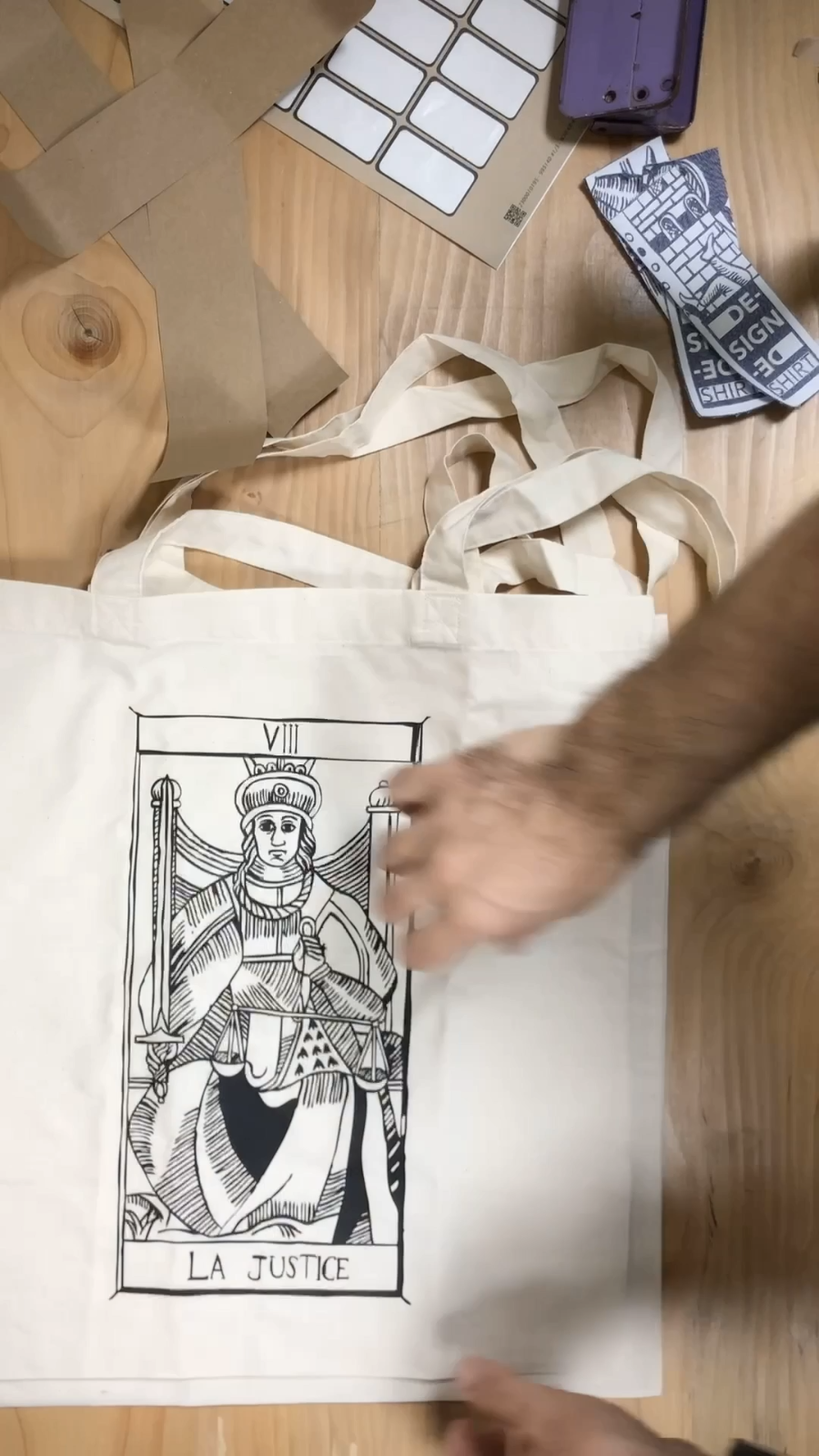 SAOLA Borsa Shopper Tote Bag Tarot De Marseille Le Soleil – Tarocchi Il Sole in Cotone