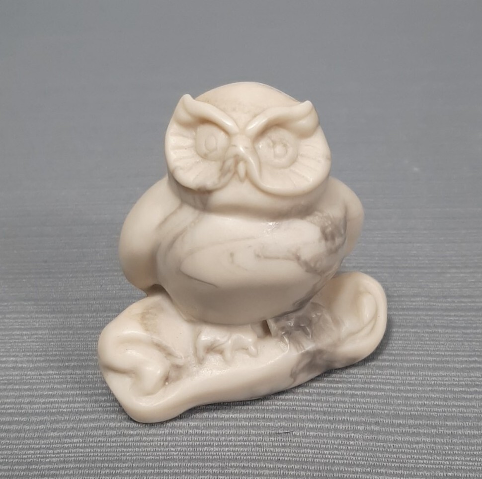 Pair Pearlite Marblecraft Handcrafted In Canada Statue Owl VTG Marble