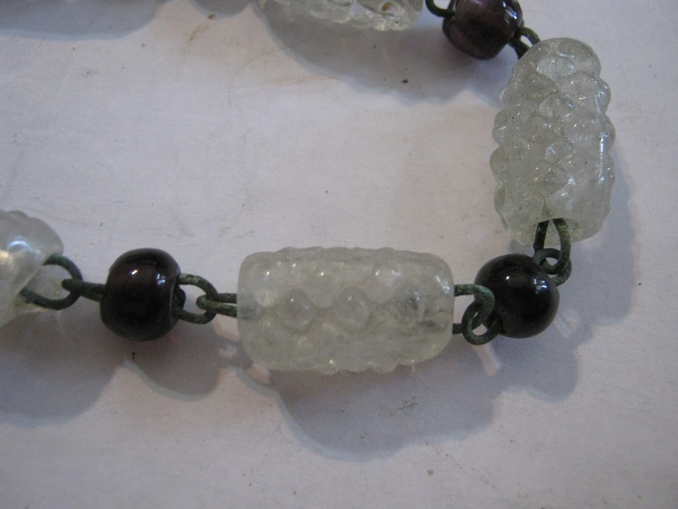 20" de cuentas de cristal antiguas chinas con cable 13 blancas, 15 amatista para hágalo usted mismo Foto 4 de 4