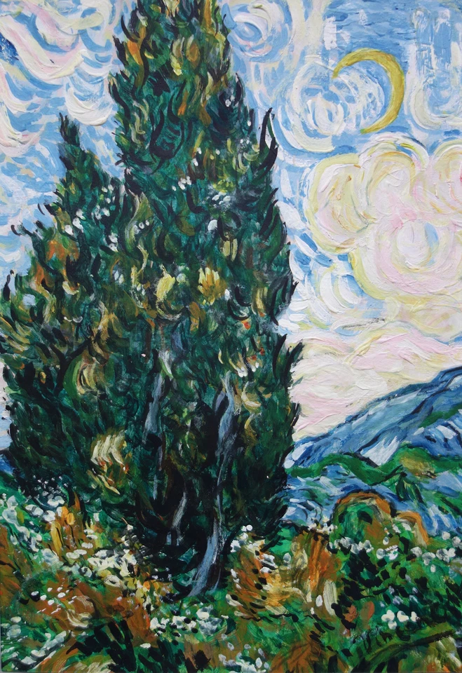 Rare fine unique landscape painting, signed Vincent van Gogh, w COA - Image 2 of 4