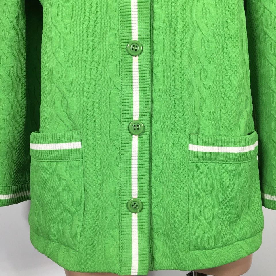 Jackie O. tejido a tope verde vintage años 60 Estilo Suéter Túnica Abrigo Cárdigan MOD Foto 4 de 4