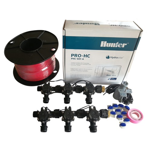Hunter 6 Station Pro-HC WiFi Irrigation*Outdoor* 6 x 3/4" Solenoids,Wire,Sensor - Picture 2 of 4