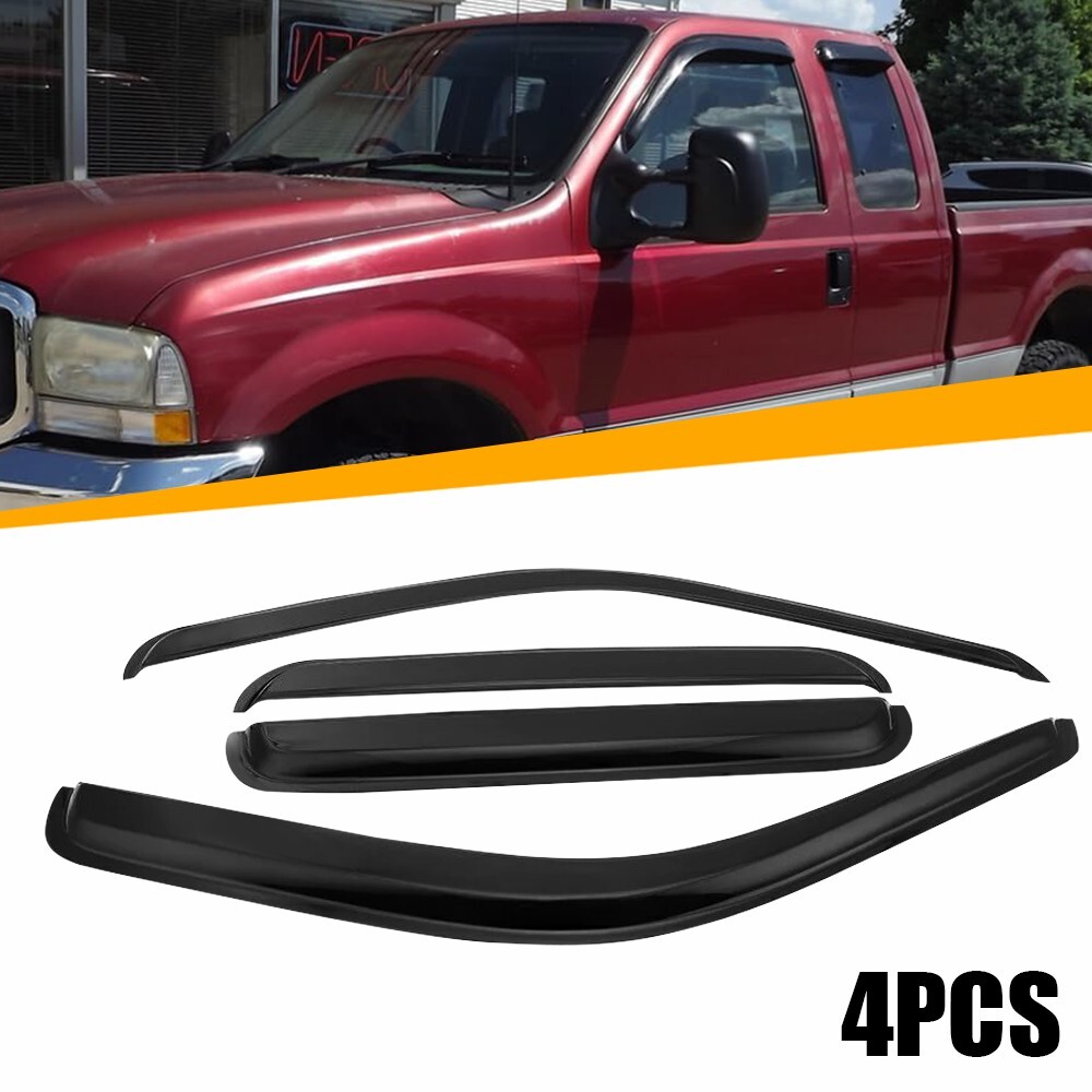 1999-2016 Ford F250 Super Duty Extended Cab Rain Guard Window Visor Set of 4