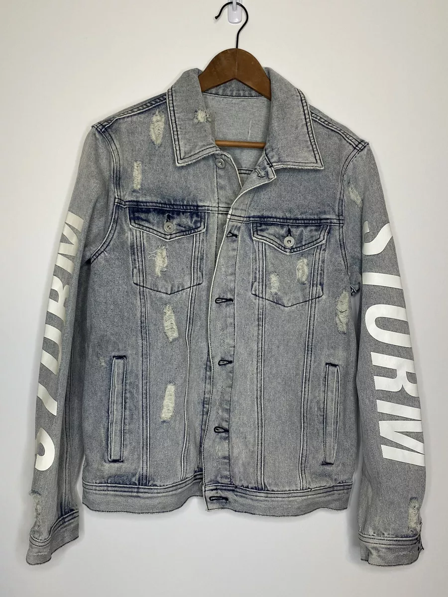 Mark Fairwhale Men's Denim Jacket Distressed Acid Wash Size XL | eBay