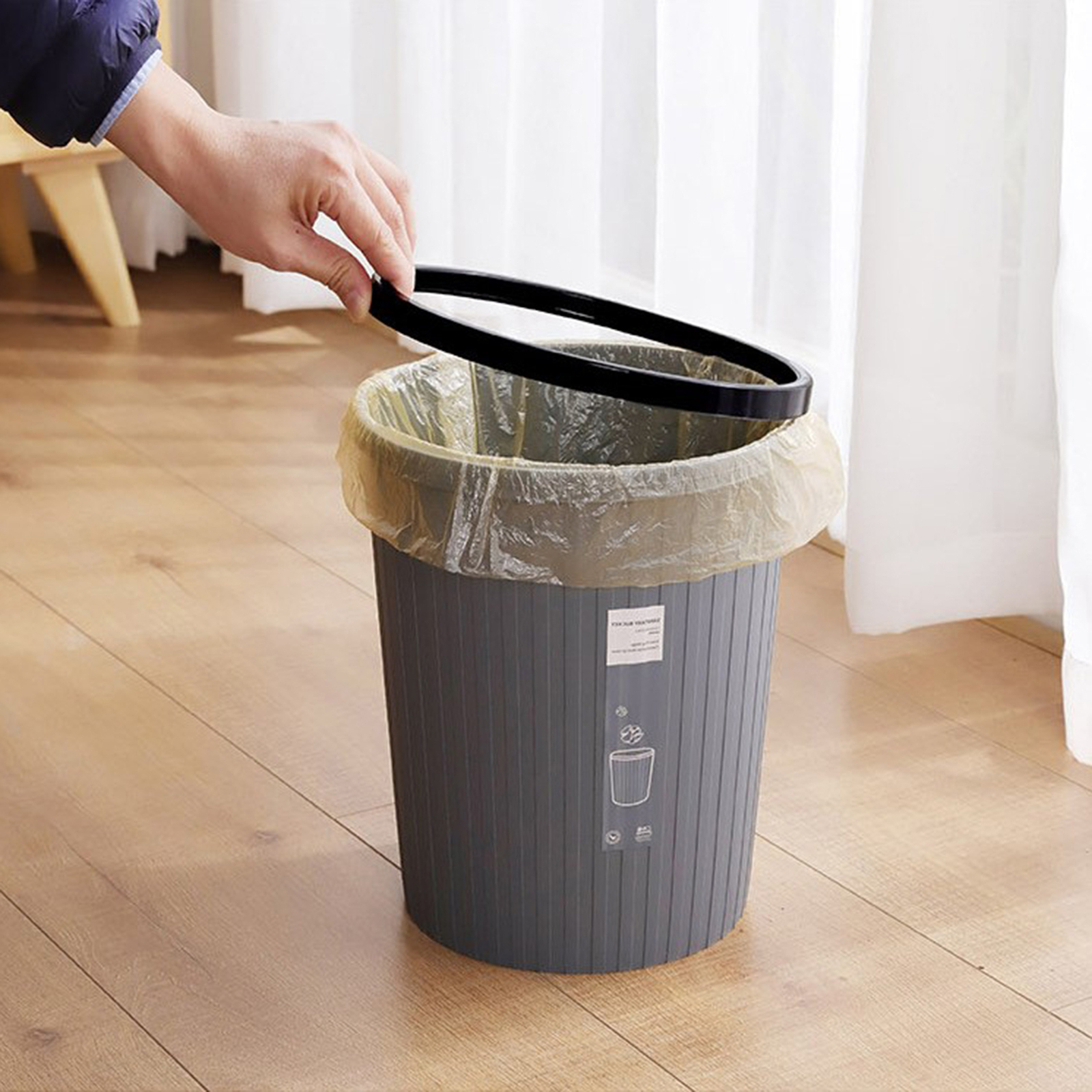 Waste Bin Spacesaving Keep Tidy Bathroom Washing Room Wastebasket