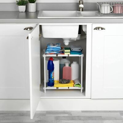 NEU BELDRAY UNTER SPÜLE VERSTELLBAR AUFBEWAHRUNG REINIGUNG ORGANISER REGAL 