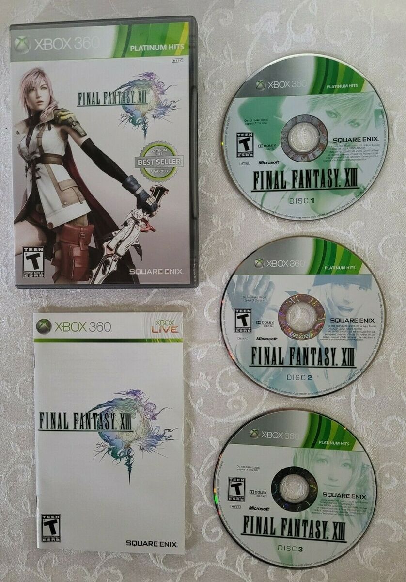 Xbox 360 Final Fantasy XIII Game Discs and Manual Used