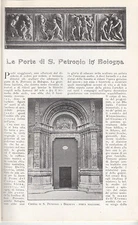 FORATTI ALDO LE PORTE DI S. PETRONIO IN BOLOGNA 1914 EXTRACT THE TWENTIETH CENTURY