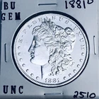 1881 O BU GEM MORGAN SILVER DOLLAR UNC MS+++ U.S. MINT RARE COIN 2510