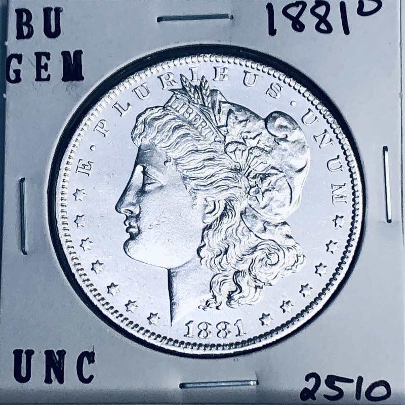 1881 O BU GEM MORGAN SILVER DOLLAR UNC MS+++ U.S. MINT RARE COIN 2510