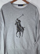 Polo Ralph Lauren Mens Gray Heather Classic Long Sleeve Pullover Sweatshirt L