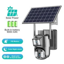 WiFi Solar PTZ Security Camera 8MP Two-way Audio Wireless Color Night Vision
