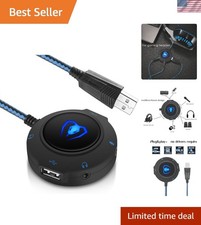External Sound Card USB Hubs Audio Adapter to USB Port  3.5mm Audio  Micro ...