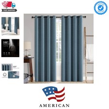 Linen Texture Curtains for Bedroom Solid 100 Blackout Thermal Insulated Dust...