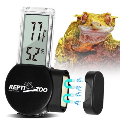 REPTI ZOO Magnetic Reptile Thermometer and Humidity Gauge, Digital LCD Temper...