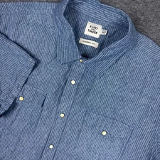 Flint and Tinder Shirt Mens 3XL Classic Western Chambray Short Sleeve Pearl Snap