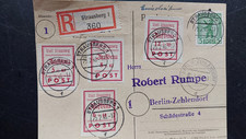 Strausberg - Stadt Strausberg - tolle Einschreibkarte von 1946 / Fn