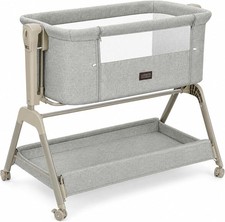 Baby Bassinet Bedside Crib 3-in-1 Rocking Bassinets Bedside Sleeper w/Mattress