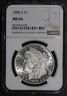1880-S (MS64) Morgan Silver Dollar $1 NGC - Excellent Eye Appeal