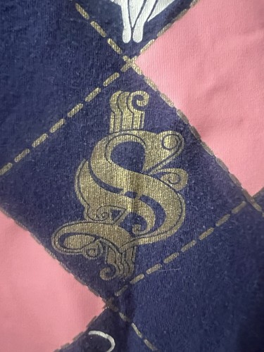 BABY PHAT VINTAGE Y2K NAVY/PINK CHECKER BOARD KATZE/MONOGRAMM TRÄGERLOSES TOP Gr.XL - Bild 4 von 6