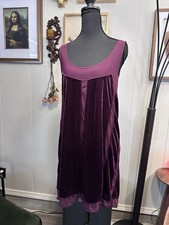 Felina Women's Purple Velour & Mesh Flowy Mini Dress - Women’s Size XL X-Large
