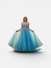 Strapless Blue Ball Gown