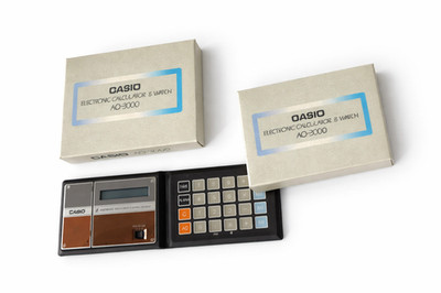Vintage Casio AQ-3000 Electronic Calculator & Watch Organizer New In Box