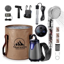 Portable Camping Shower with 8000mAh Immersion Water Heater