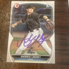 2023 Bowman Draft Paper Andrew Lindsey Miami Marlins 1st #BD-18 AUTO SIGNED IP