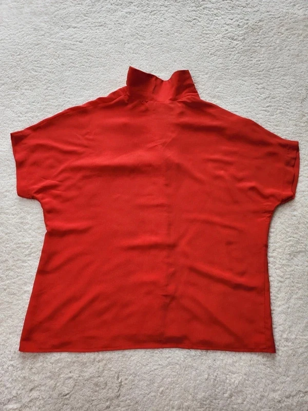 Chemisier vintage WEILL Paris rouge satiné taille 42 manches courtes - Photo 2/4
