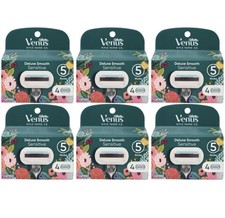 6 Pack - Gillette Venus Deluxe Smooth Sensitive Razor Blade Cartridges, 4 Count
