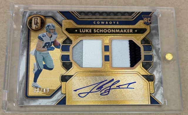 2023 Panini Gold Standard Luke Schoonmaker /49 RPA Gameworn #259 Cowboys